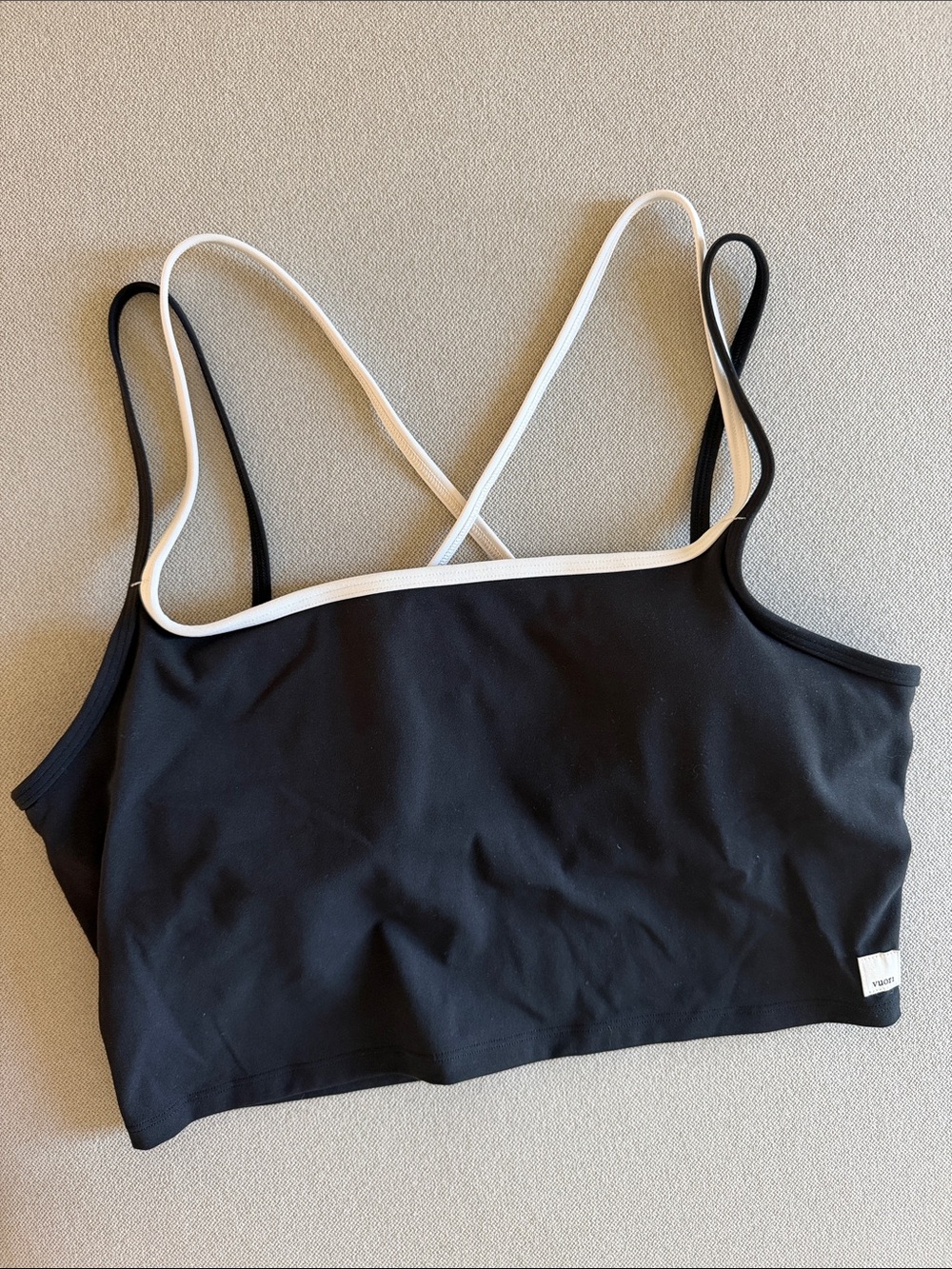 Vuori Black Daily Layered Tank with White Trim